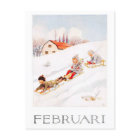 Vintage Elsa Beskow February Postcard