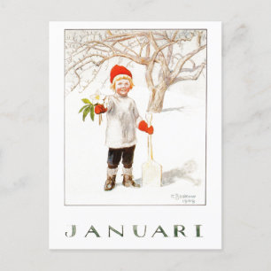 Vintage Elsa Beskow January Postcard