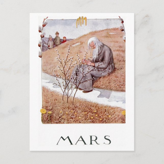 Vintage Elsa Beskow March Postcard (Front)