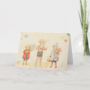Vintage Elsa Beskow Seasons and Children Card
