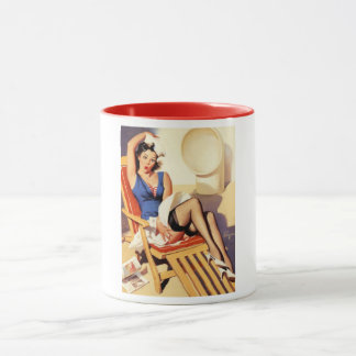 Vintage Elvgren Cruise Ship Retro Pin Up Girl Mug