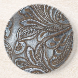Vintage Embossed Leather Coaster