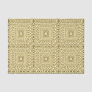 Vintage Embossed Metallic Gold Foil Floral Design Tissue Paper