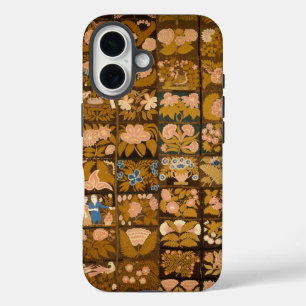 Vintage Embroidered Floral Quilt with Animals iPhone 16 Case