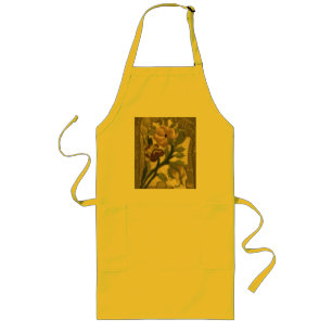 Vintage Embroidered Leaves and Flowers Apron