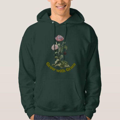 Vintage Embroidered Wildflower Design  Hoodie