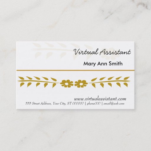 Customizable Virtual Assistant Business Cards