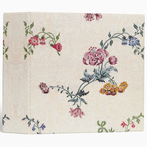 Vintage Embroidery Flowers Floral Avery Binder