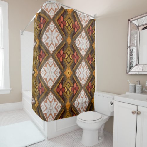 Vintage embroidery shower curtain