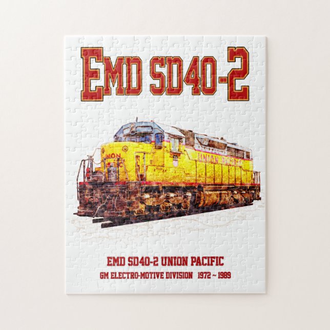 Vintage EMD SD40-2 Diesel Locomotive. Jigsaw Puzzle (Vertical)