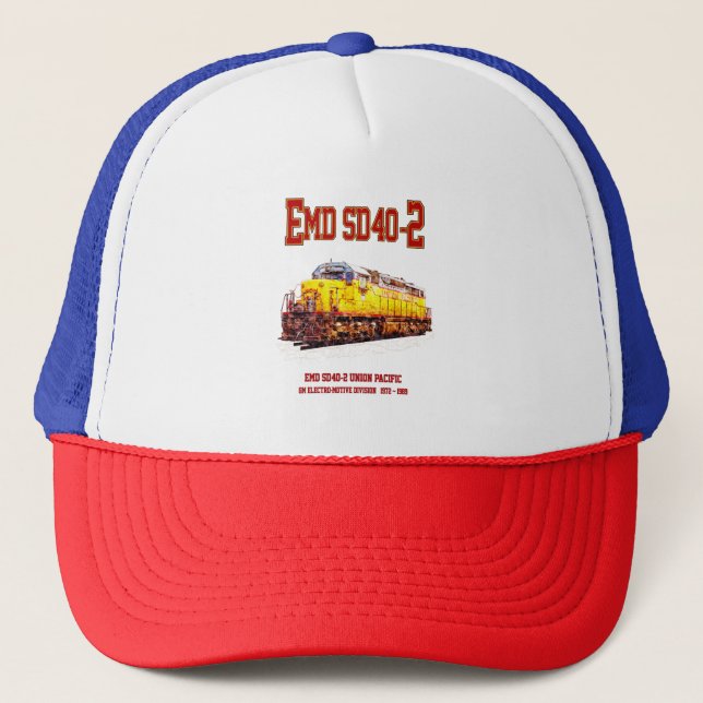 Vintage EMD SD40-2 Diesel Locomotive Trucker Hat (Front)