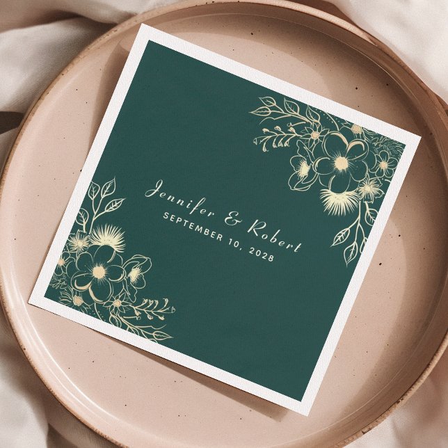 Vintage Emerald Green Wedding Napkins (Creator Uploaded)