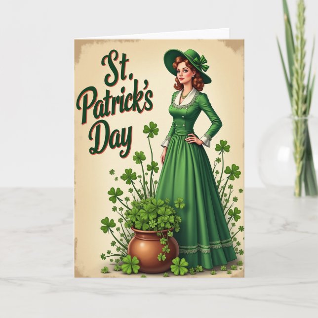 Vintage Emerald St Patricks Day Card (Front)