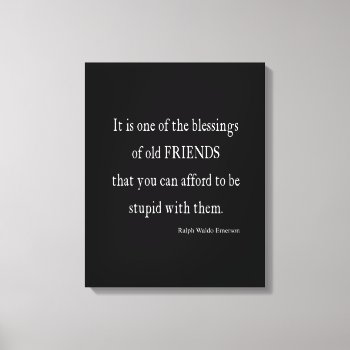 Vintage Emerson Friendship Blessing Quote Canvas Print by Coolvintagequotes at Zazzle