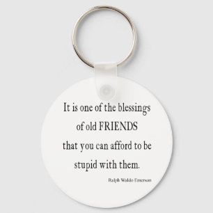 Vintage Emerson Friendship Blessing Quote Keychain
