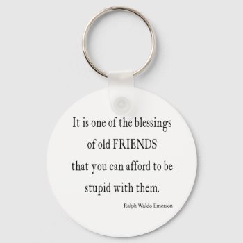 Vintage Emerson Friendship Blessing Quote Keychain by Coolvintagequotes at Zazzle