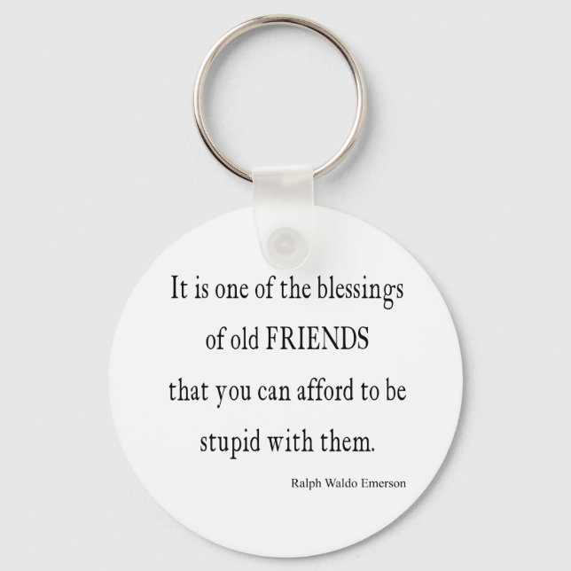 Vintage Emerson Friendship Blessing Quote Keychain (Front)