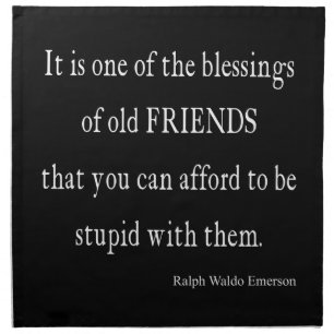Vintage Emerson Friendship Blessing Quote Napkin