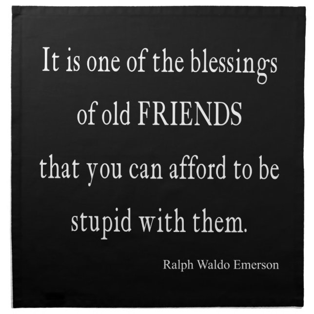 Vintage Emerson Friendship Blessing Quote Napkin (Front)