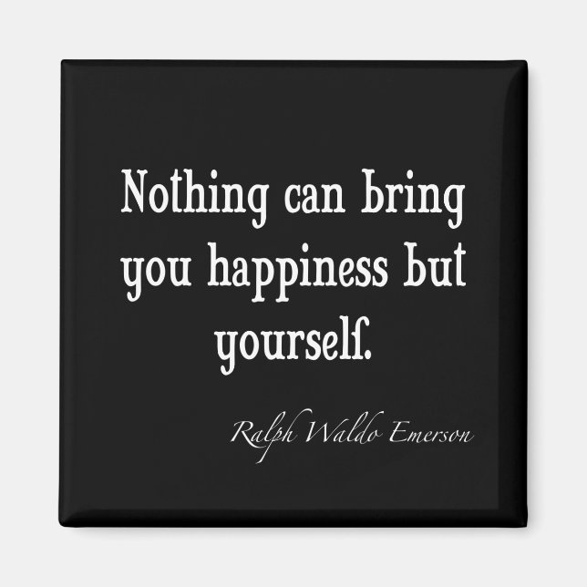 Vintage Emerson Happiness Inspirational Quote Magnet (Front)