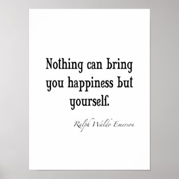 Vintage Emerson Happiness Inspirational Quote Poster by Coolvintagequotes at Zazzle