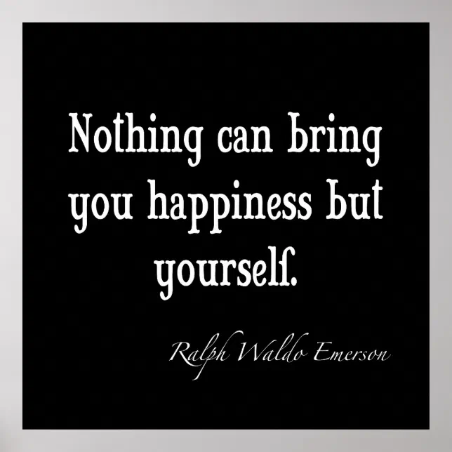 Vintage Emerson Happiness Inspirational Quote Poster | Zazzle