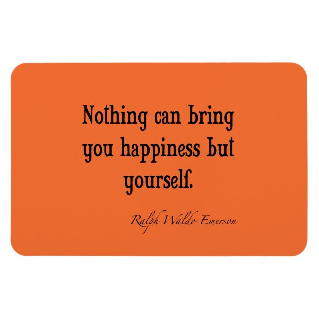 Vintage Emerson Happiness Quote Nectarine Orange Magnet (Horizontal)