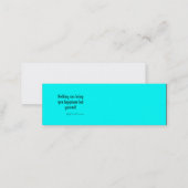 Vintage Emerson Happiness Quote Neon Blue Teal Mini Business Card (Front/Back)