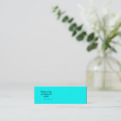 Vintage Emerson Happiness Quote Neon Blue Teal Mini Business Card (Standing Front)