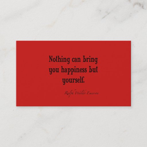 Customizable Vintage Emerson Happiness Quote Poppy Red Business Card Template
