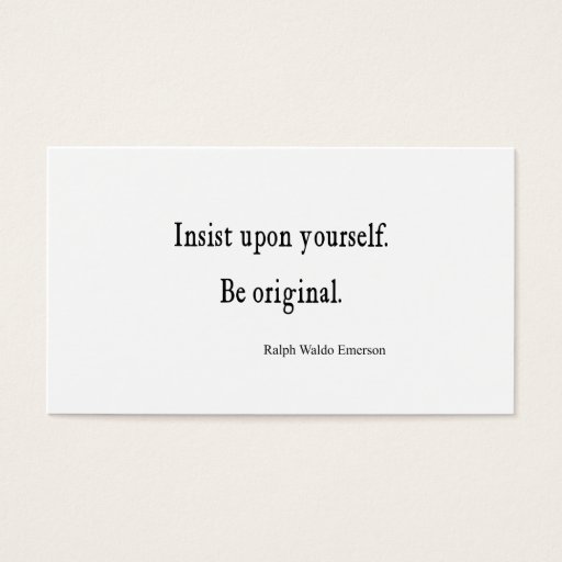 Customizable Vintage Emerson Inspirational Be Original Quote Business Card Templates