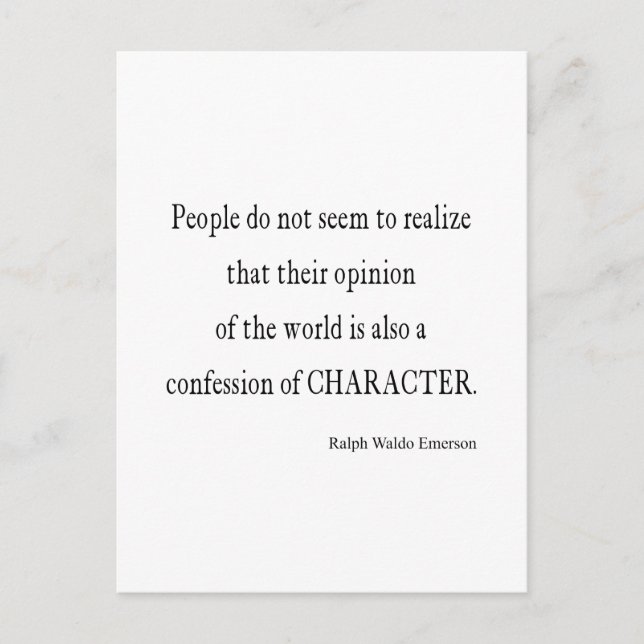 Vintage Emerson Inspirational Character Quote Postcard (Front)