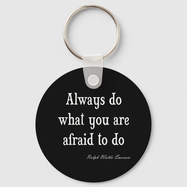 Vintage Emerson Inspirational Courage Quote Keychain (Front)