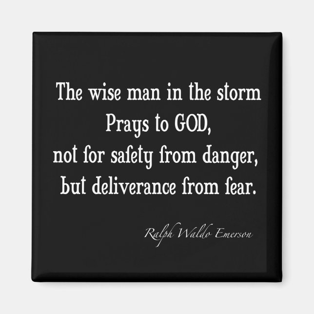 Vintage Emerson Inspirational Courage Quote Magnet (Front)