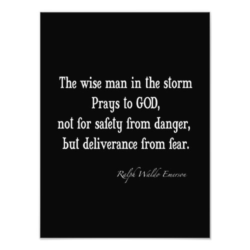 Vintage Emerson Inspirational Courage Quote Photo Print