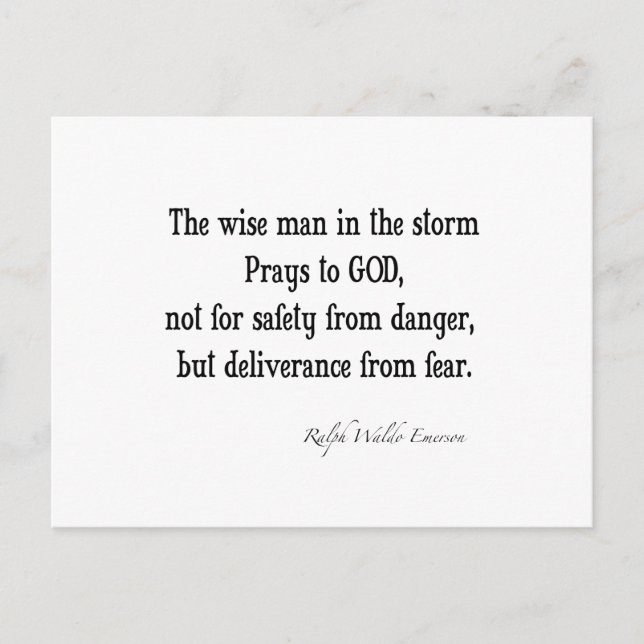 Vintage Emerson Inspirational Courage Quote Postcard (Front)