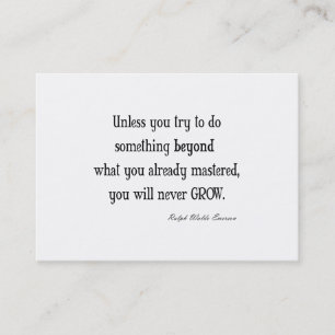 Vintage Emerson Inspirational Growth Mastery Quote Business Card