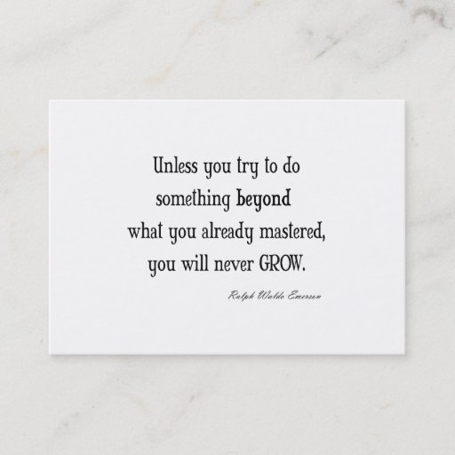 Customizable Vintage Emerson Inspirational Growth Mastery Quote Business Cards