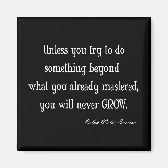 Vintage Emerson Inspirational Growth Mastery Quote Magnet (Front)