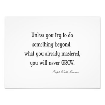 Vintage Emerson Inspirational Growth Mastery Quote Photo Print by Coolvintagequotes at Zazzle