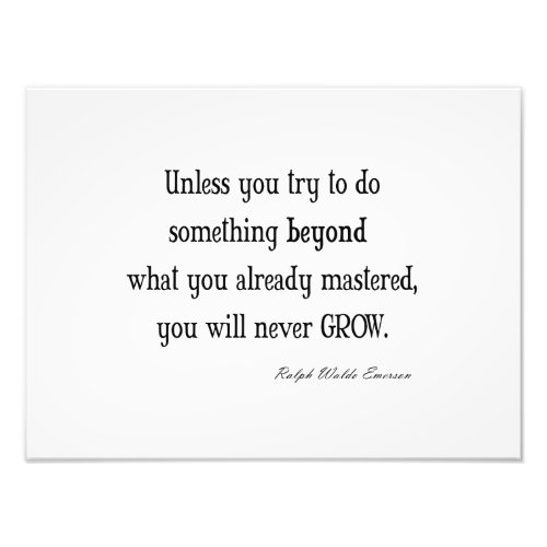 Vintage Emerson Inspirational Growth Mastery Quote Photo Print
