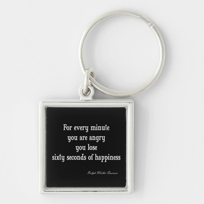 Vintage Emerson Inspirational Happiness Quote Key Chains