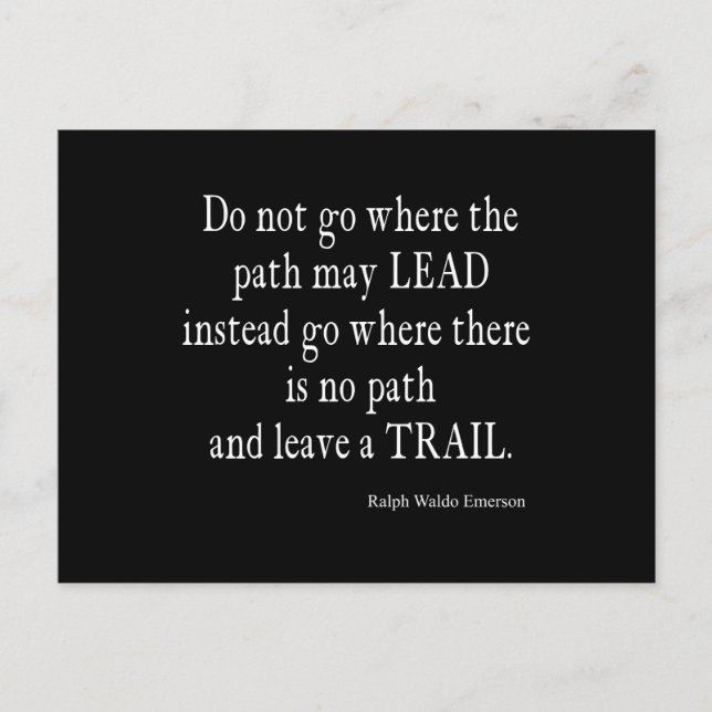 Vintage Emerson Inspirational Leadership Quote Postcard (Front)