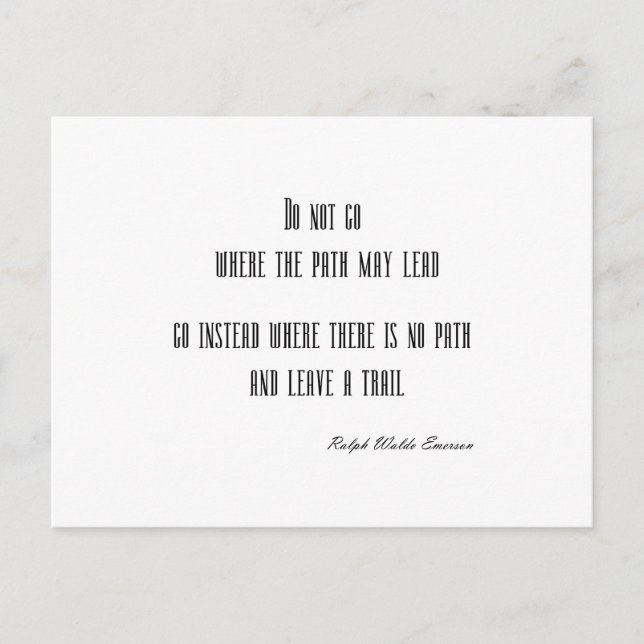 Vintage Emerson Inspirational Quote Customizable Postcard (Front)