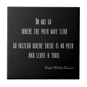 Vintage Emerson Inspirational Quote On Black Ceramic Tile by Coolvintagequotes at Zazzle