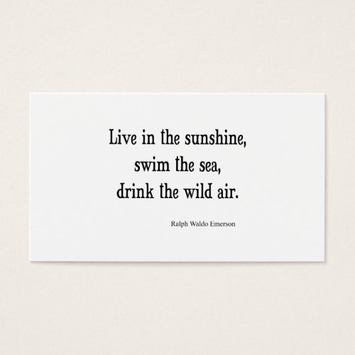 Vintage Emerson Live in Sunshine Quote Business Cards