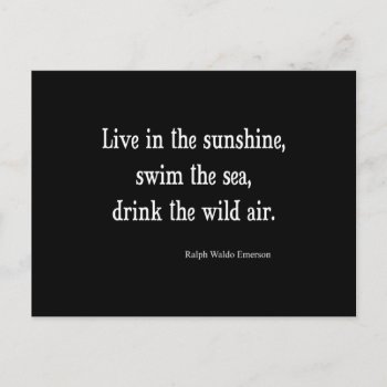Vintage Emerson Live In Sunshine Quote Postcard by Coolvintagequotes at Zazzle