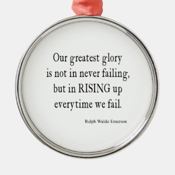 Vintage Emerson Overcoming Failure Quote Metal Ornament by Coolvintagequotes at Zazzle