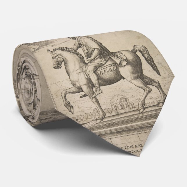 Vintage Emperor Marcus Aurelius Illustration Neck Tie (Rolled)