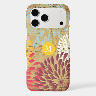 Vintage Emphera Modern Flower Monogram iPhone 17 Pro Max Case
